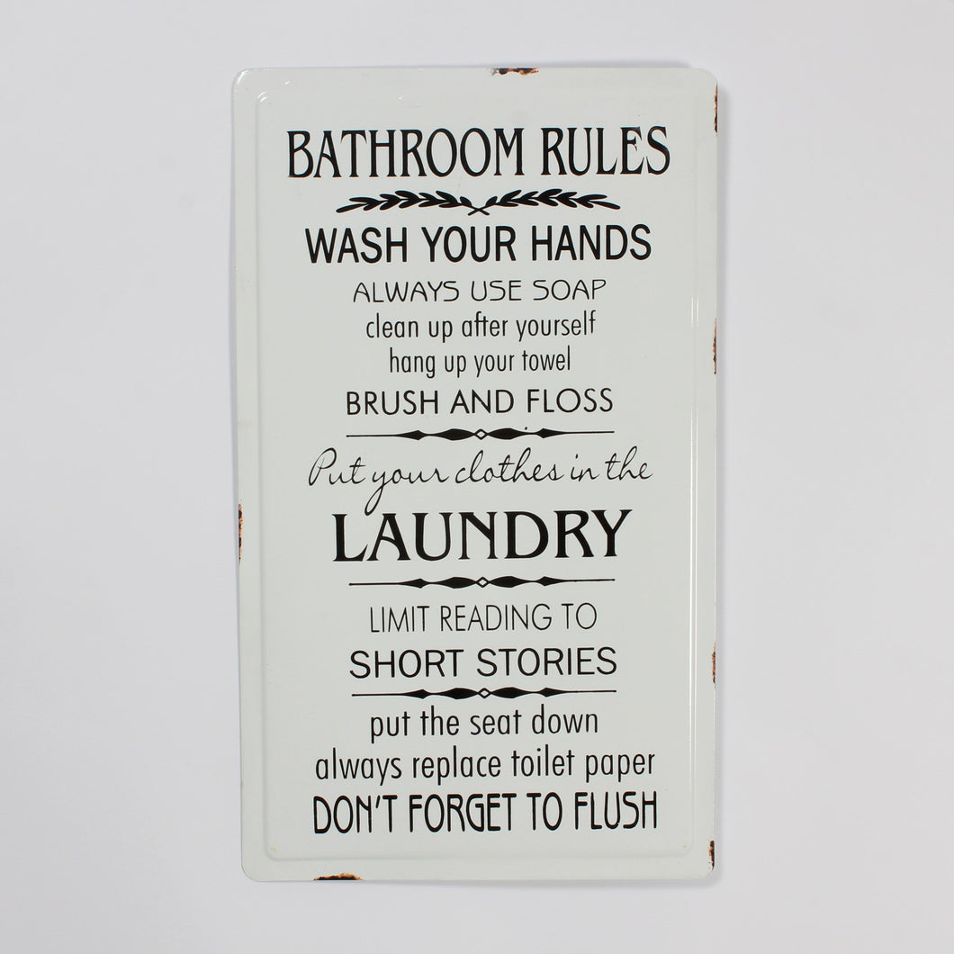Bathroom Rules Wall Plaque