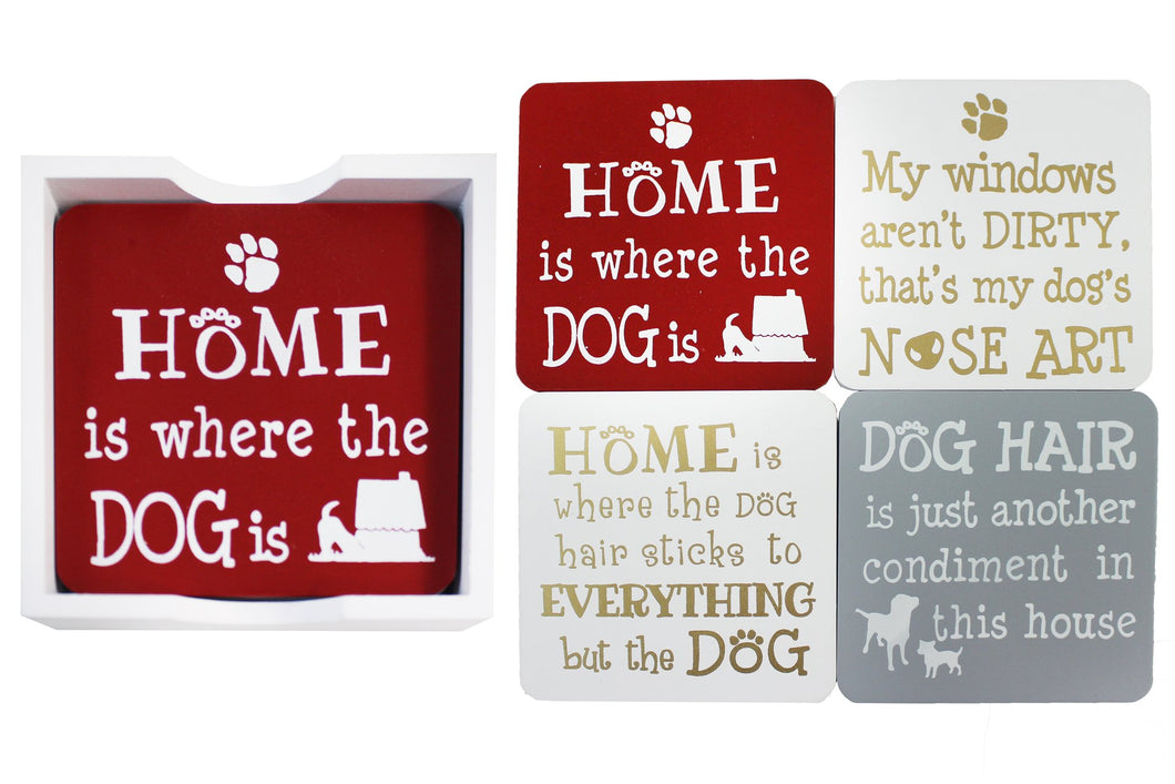 Dog Coaster Set of 4 Assorted Sayings