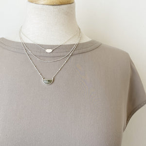 Triple Chain Necklace with a Natural Stone- Assorted #026