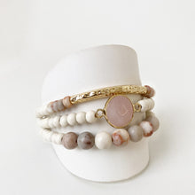 Load image into Gallery viewer, 4 Bracelets with Real Stones &amp; Metal Tube- Assorted #024
