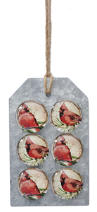 Cardinal with Wood Slice Magnet (6 pc. set)