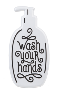 Embossed "Wash Your Hands" Soap Pump Wall Decor