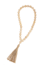 Load image into Gallery viewer, Natural Wood Beaded Loop with Tassel
