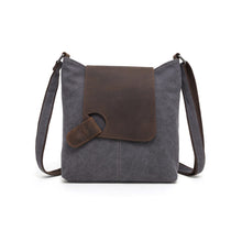 Load image into Gallery viewer, Canvas Tote Bag with Leather Trim- Assorted Colours
