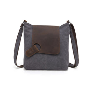 Canvas Tote Bag with Leather Trim- Assorted Colours