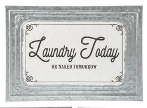 Galvanized Laundry Signs - Asst