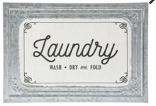 Load image into Gallery viewer, Galvanized Laundry Signs - Asst
