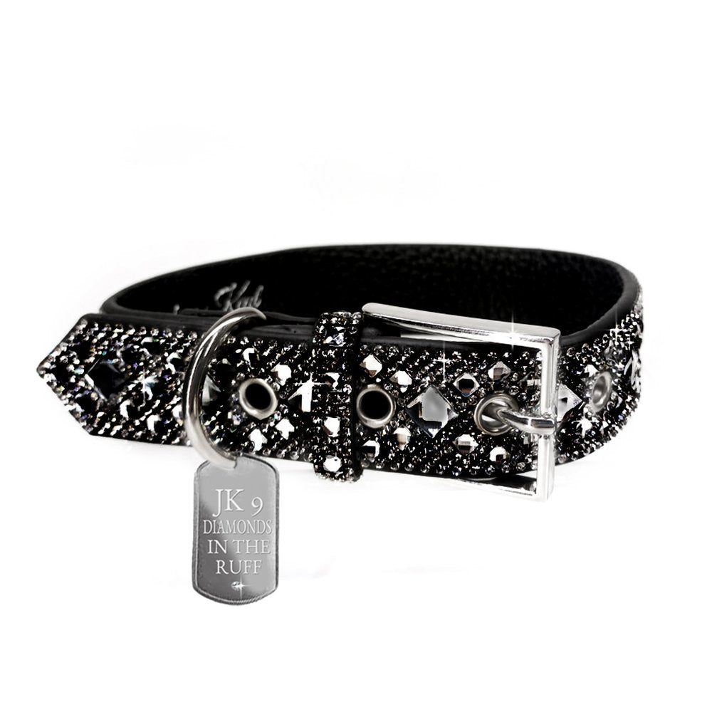 Black rhinestone best sale dog collar