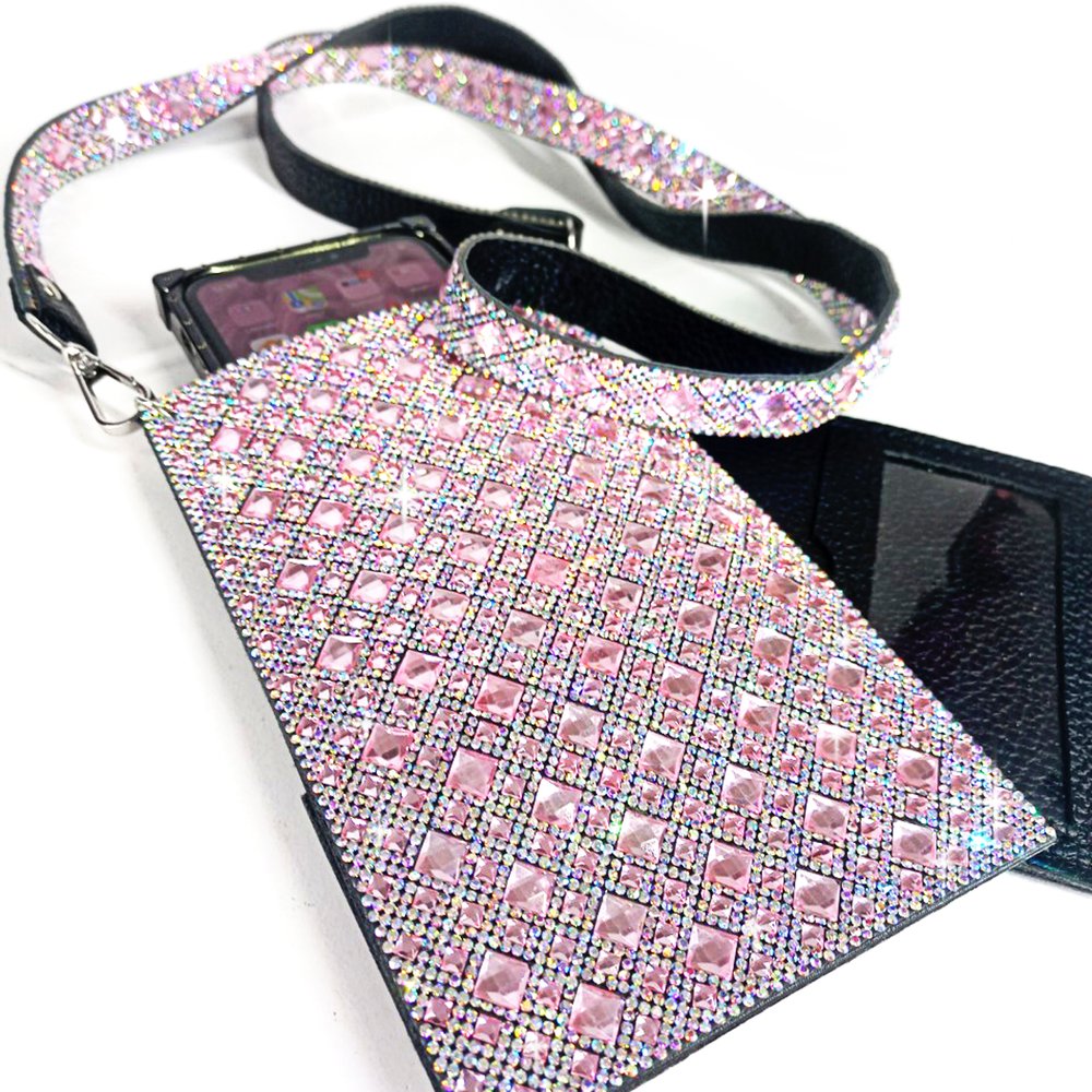 Royal Ice Cellphone Purse- Flamingo Pink Diamond