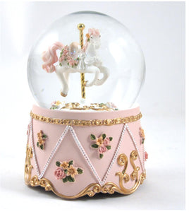 Musical Carousel Horse Snow Globe