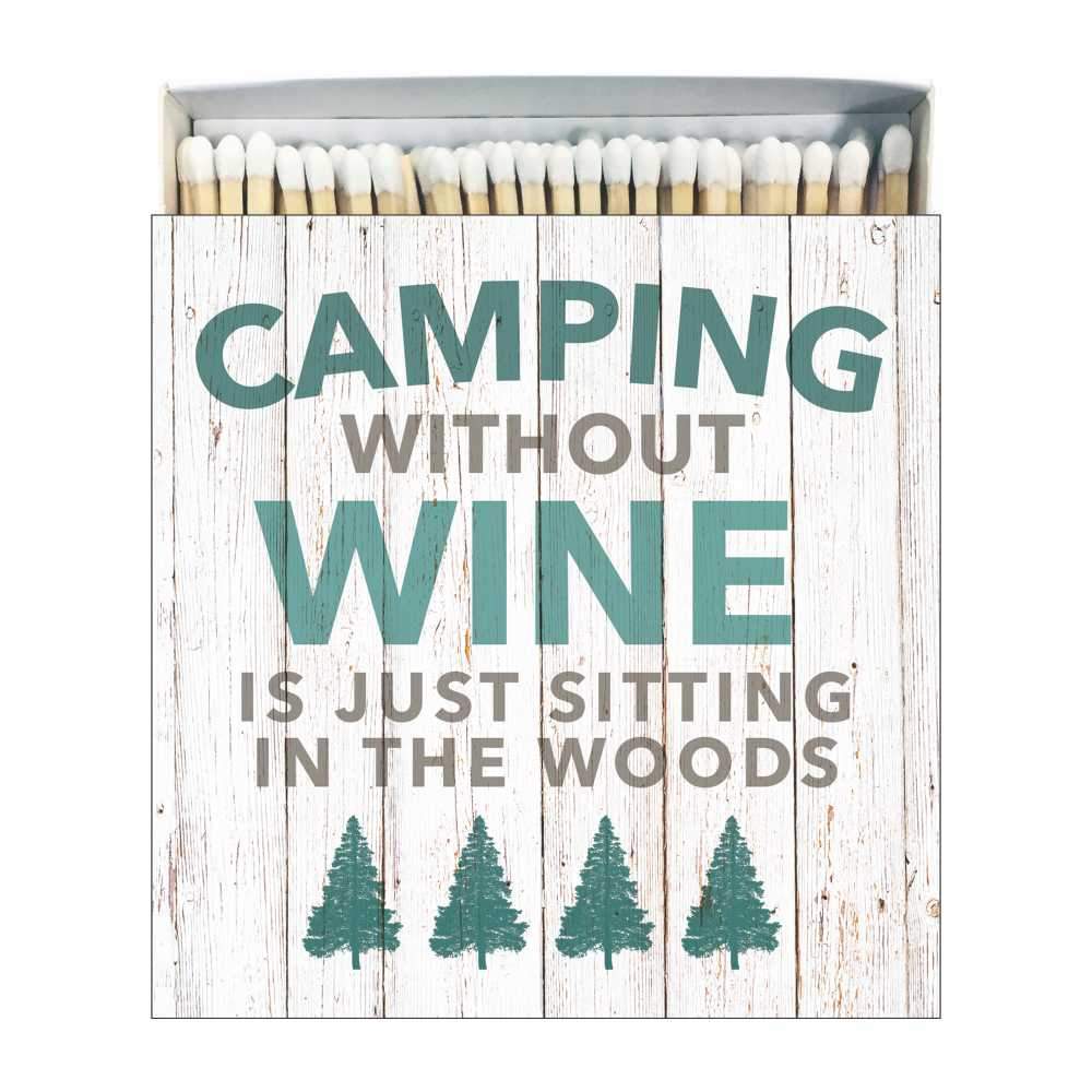 Camping Without Wine Square Box Matches