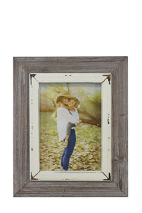 5x7 White & Brown Wood Picture Frame