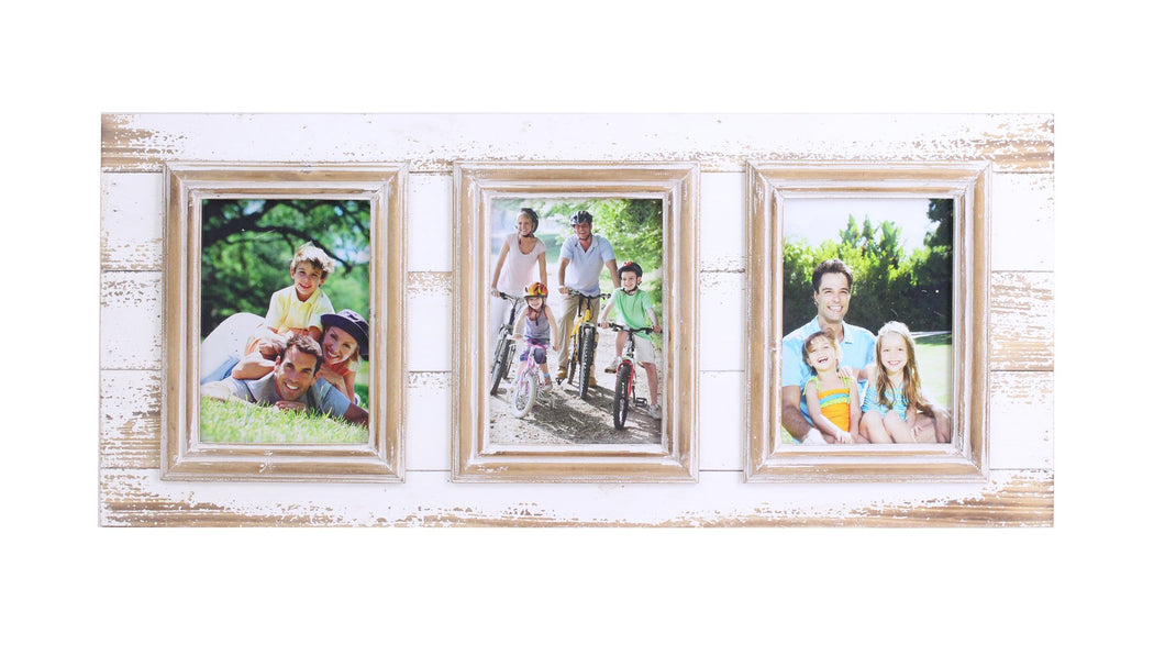 Picture Frame Distressed White Antique Frame 3- 5 x 7