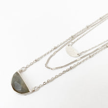 Load image into Gallery viewer, Triple Chain Necklace with a Natural Stone- Assorted #026
