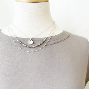 Triple Chain Necklace with Natural Stones-Assorted #027