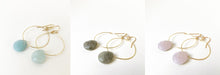 Load image into Gallery viewer, Real Stone Drop Gold Earrings- Assorted Stone Colors #008
