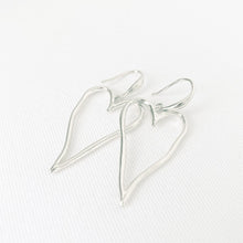 Load image into Gallery viewer, Wavy Metallic Heart Drop Earrings-Assorted Metals #014
