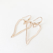 Load image into Gallery viewer, Wavy Metallic Heart Drop Earrings-Assorted Metals #014
