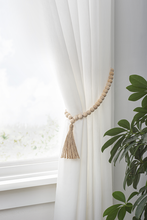 Load image into Gallery viewer, Natural Wood Beaded Loop with Tassel
