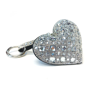 Royal Ice Heart Purse Charm- White Diamond