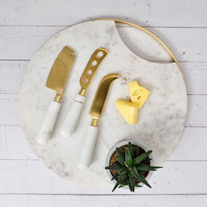 Gold & Marble Utensil Cheese Set