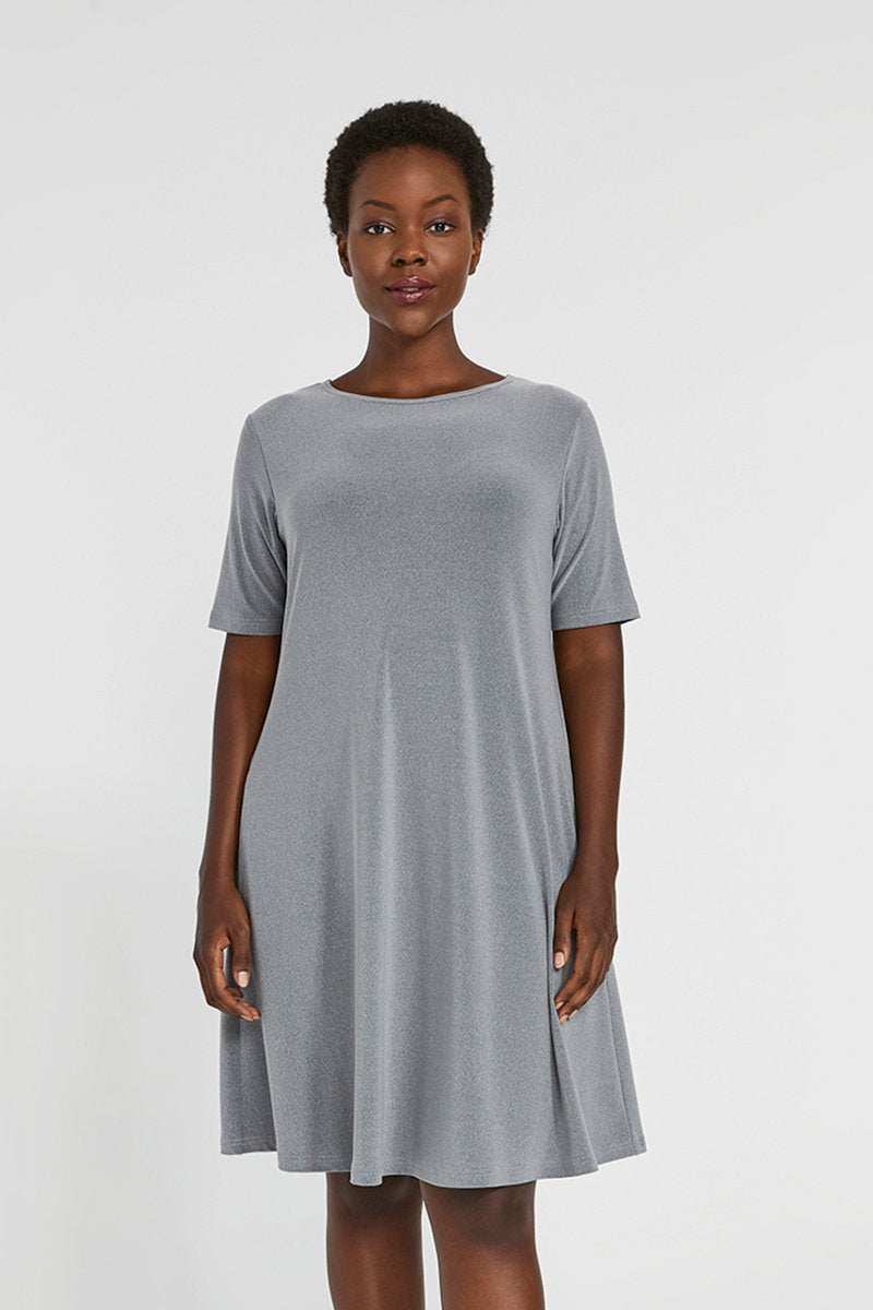 Sympli Short Sleeve Trapeze Dress – Silk Degrees